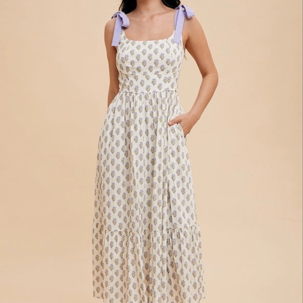 Floral Basque Maxi Dress